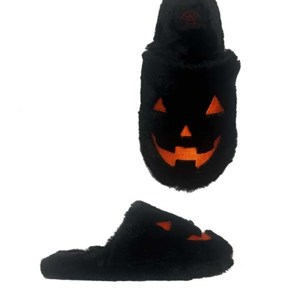 Black and Orange Halloween Slippers